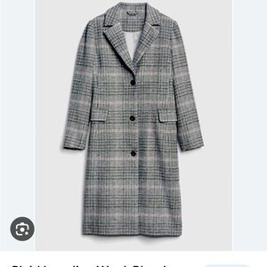 Gap plaid wool blend coat size S